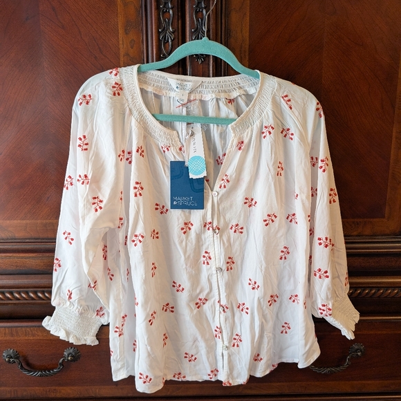 🌸 Market & Spruce Blouse Floral Size S NWT STITCH FIX - Picture 1 of 6